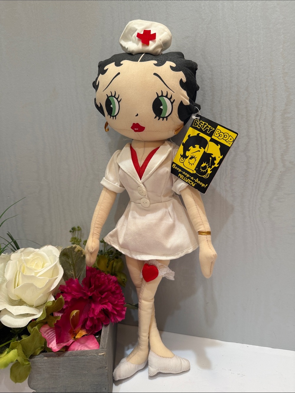 Vintage Kellytoy Nurse Betty Plush Doll Tag Attached